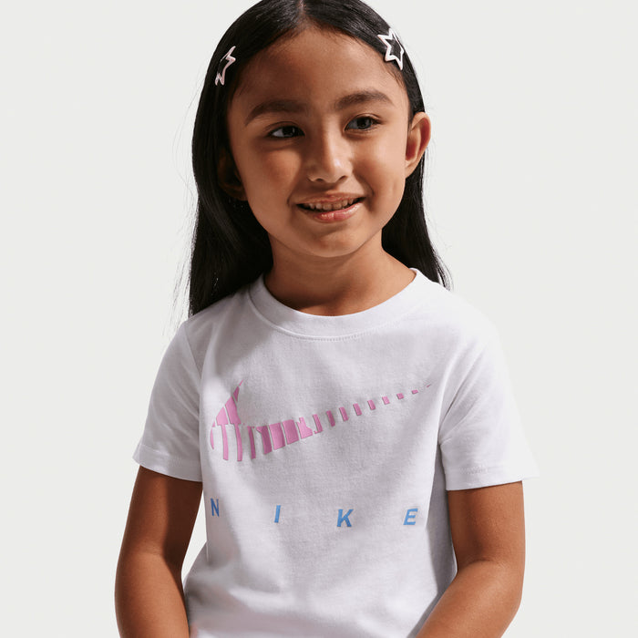 NIKE KID'S ESSENTIALS ICON WHITE/PINK TEE