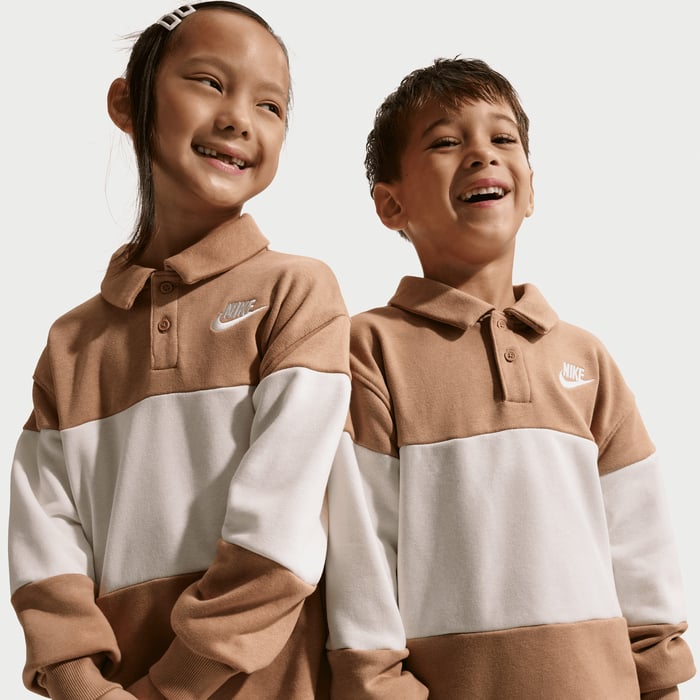 Nike Kid's Club French Terry Ls Rugby Hemp Polo