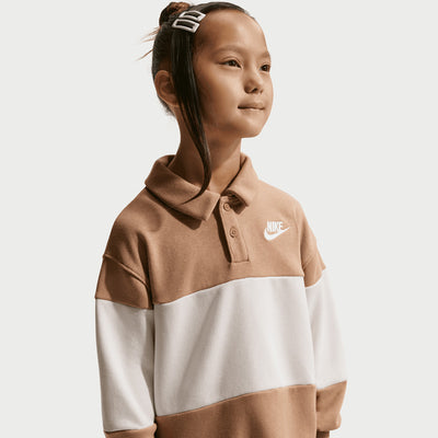 Nike Kid's Club French Terry Ls Rugby Hemp Polo