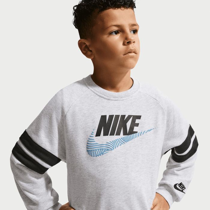 NIKE KID'S IN THE ZONE FRENCH TERRY OVERSIZED CREW BIRCH SWEATSHIRT