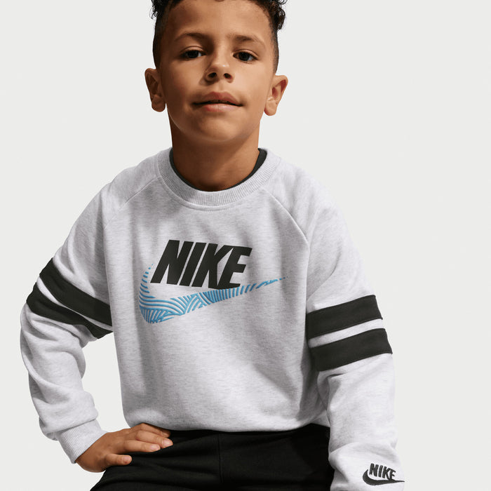 NIKE KID'S IN THE ZONE FRENCH TERRY OVERSIZED CREW BIRCH SWEATSHIRT