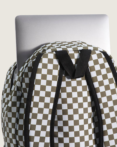 VANS OLD SKOOL CHECKERBOARD OLIVE BROWN BACKPACK