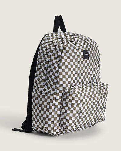 VANS OLD SKOOL CHECKERBOARD OLIVE BROWN BACKPACK
