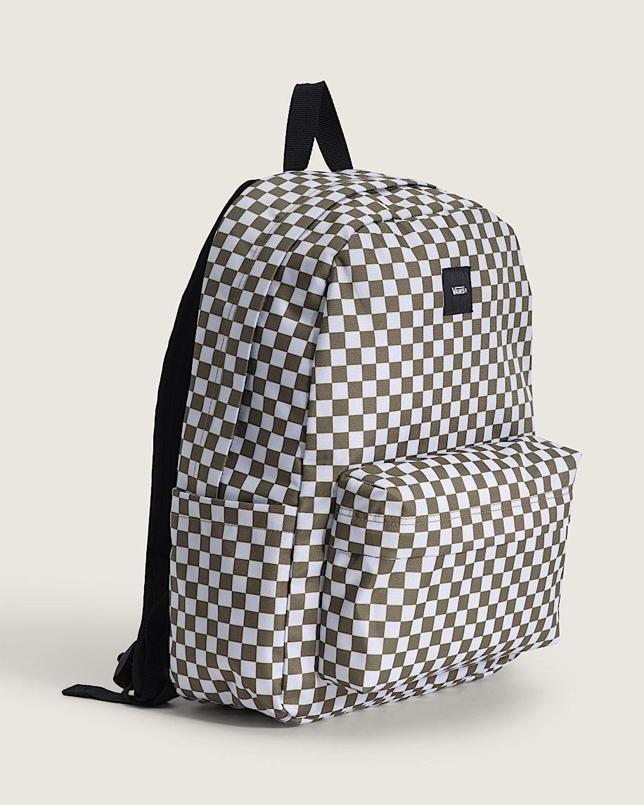 VANS OLD SKOOL CHECKERBOARD OLIVE BROWN BACKPACK