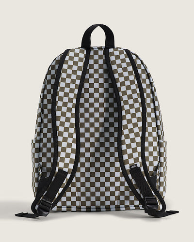VANS OLD SKOOL CHECKERBOARD OLIVE BROWN BACKPACK