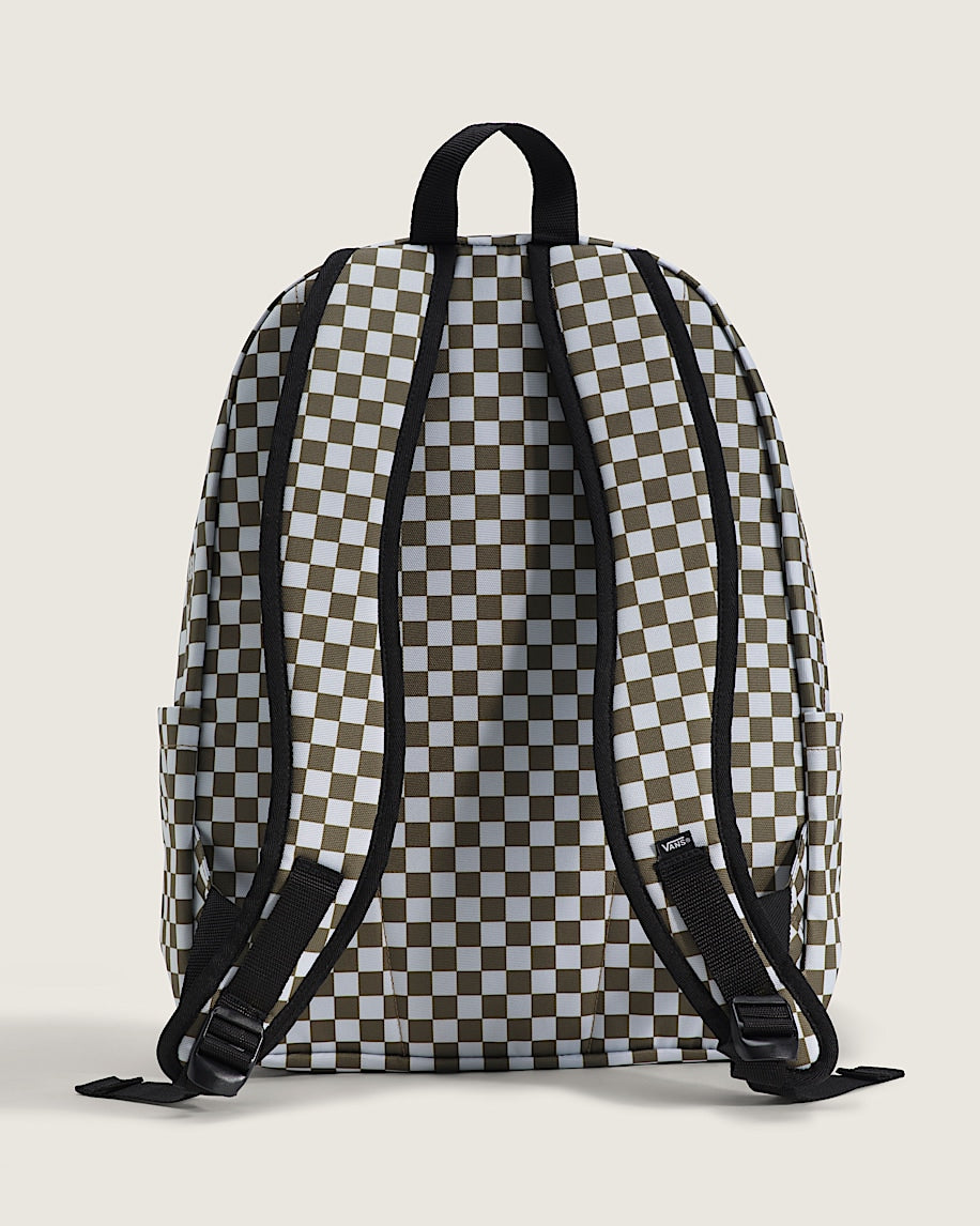 VANS OLD SKOOL CHECKERBOARD OLIVE BROWN BACKPACK