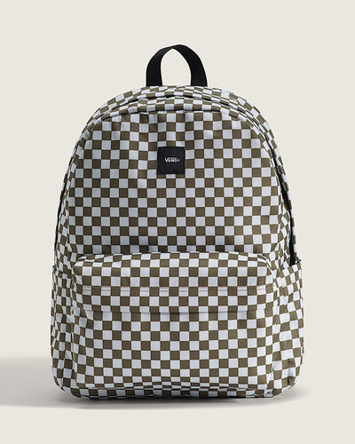 VANS OLD SKOOL CHECKERBOARD OLIVE BROWN BACKPACK