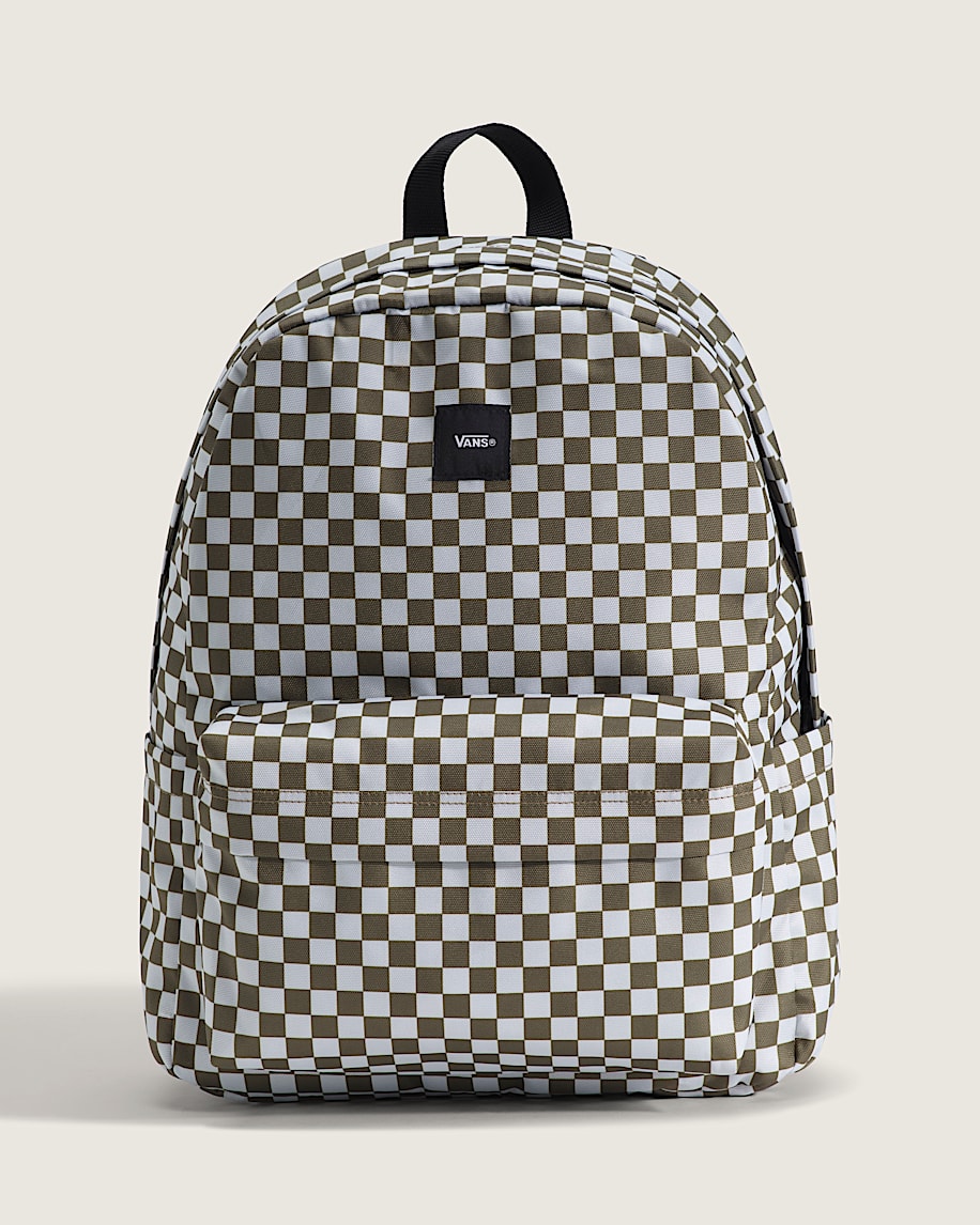 VANS OLD SKOOL CHECKERBOARD OLIVE BROWN BACKPACK