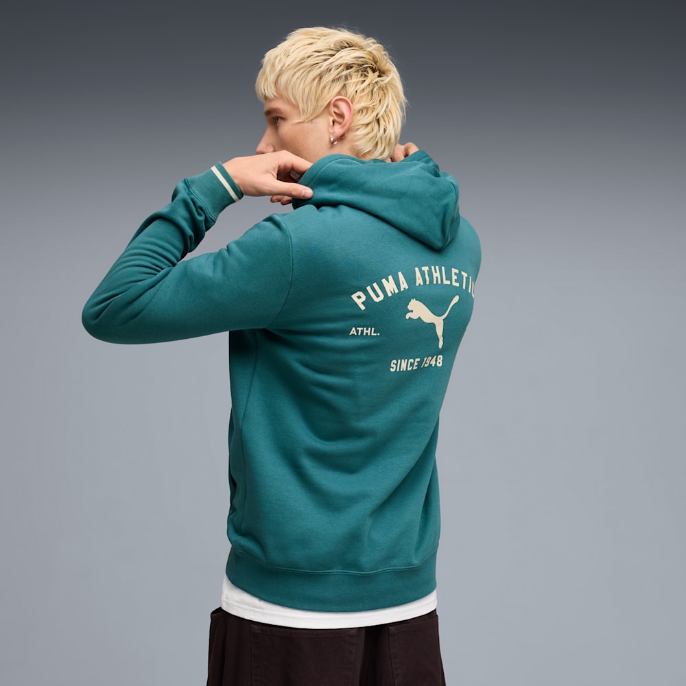 Puma Men's Class Graphic Fleece Emerald Hoodie
