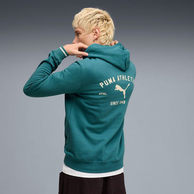 Puma Men's Class Graphic Fleece Emerald Hoodie
