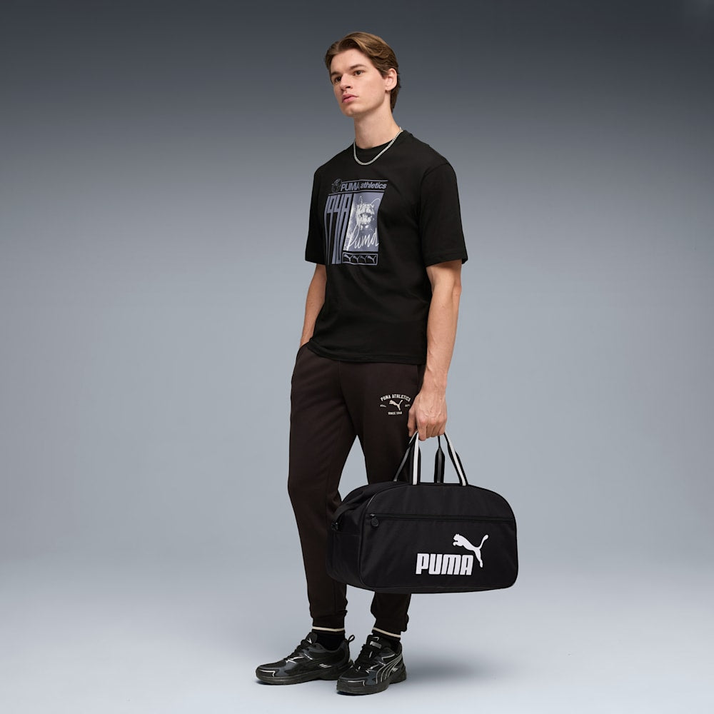 Puma Men's Class Logo Print Black Trackpants