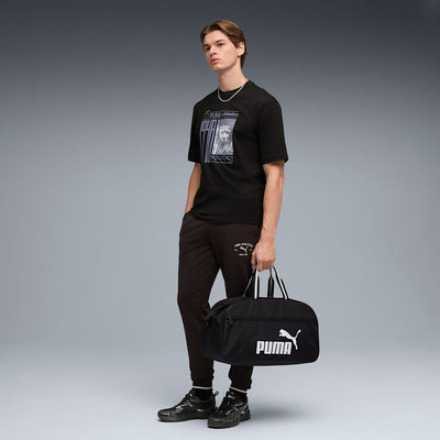 Puma Men's Class Logo Print Black Trackpants