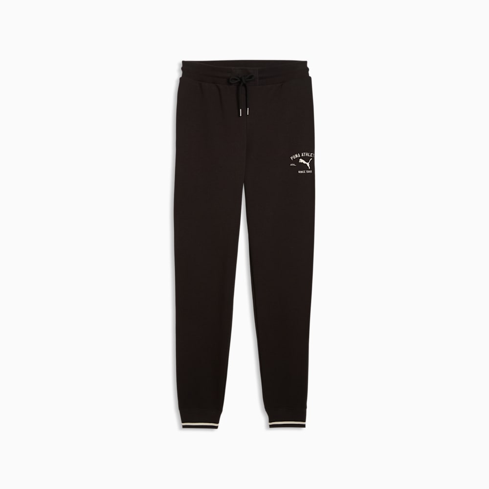 Puma Men's Class Logo Print Black Trackpants