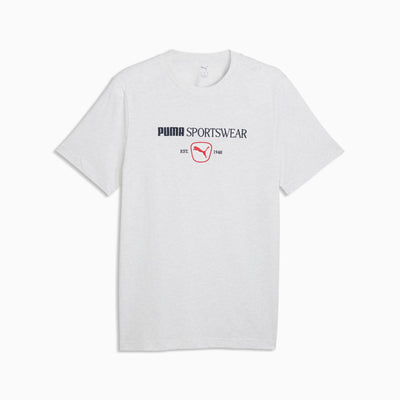 PUMA MEN'S CLASS GRAPHIC WHITE HEATHER TEE