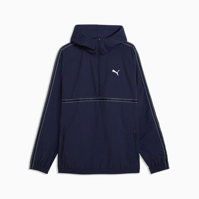 PUMA MEN'S CLASS RELAXED PINNACLE HALF-ZIP NAVY HOODIE