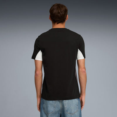 PUMA MEN'S ESSENTIALS BLOCK BLACK/GREY TEE