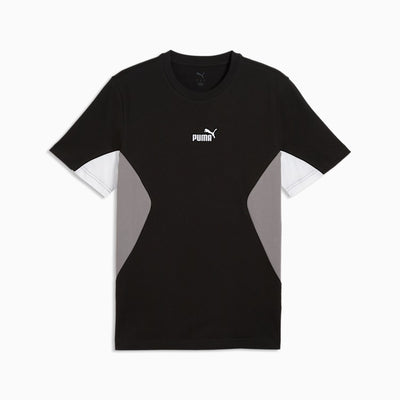 PUMA MEN'S ESSENTIALS BLOCK BLACK/GREY TEE