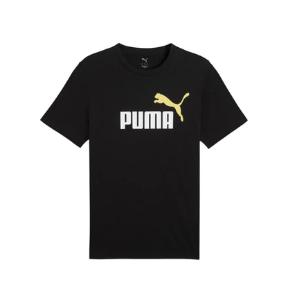 Puma Men's Essentials 2 Colour Logo Black Tee