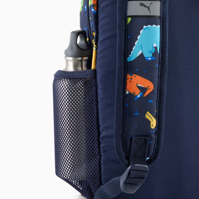 PUMA PHASE SMALL 13L SPORTY DINO ALL-OVER PRINT NAVY BACKPACK