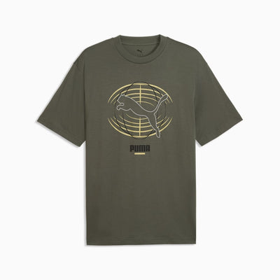PUMA MEN'S PUMATECH RELAXED GRAPHIC MOSS TEE