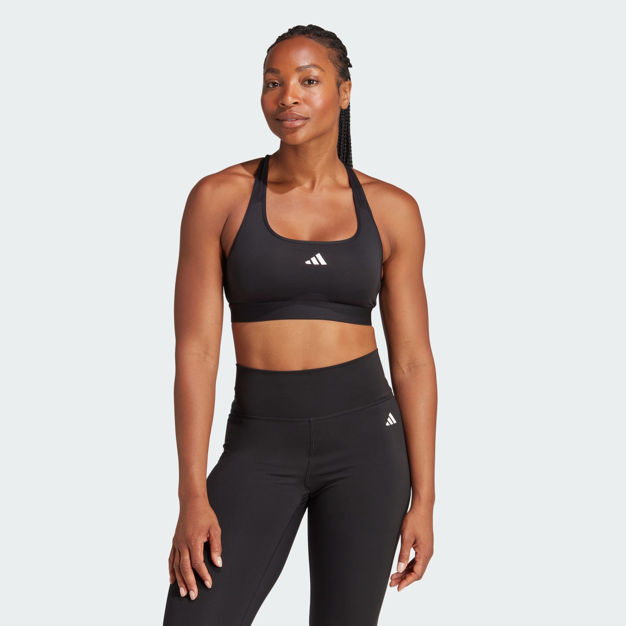 Adidas Women's Powerreact Training Medium-Support Black Bra
