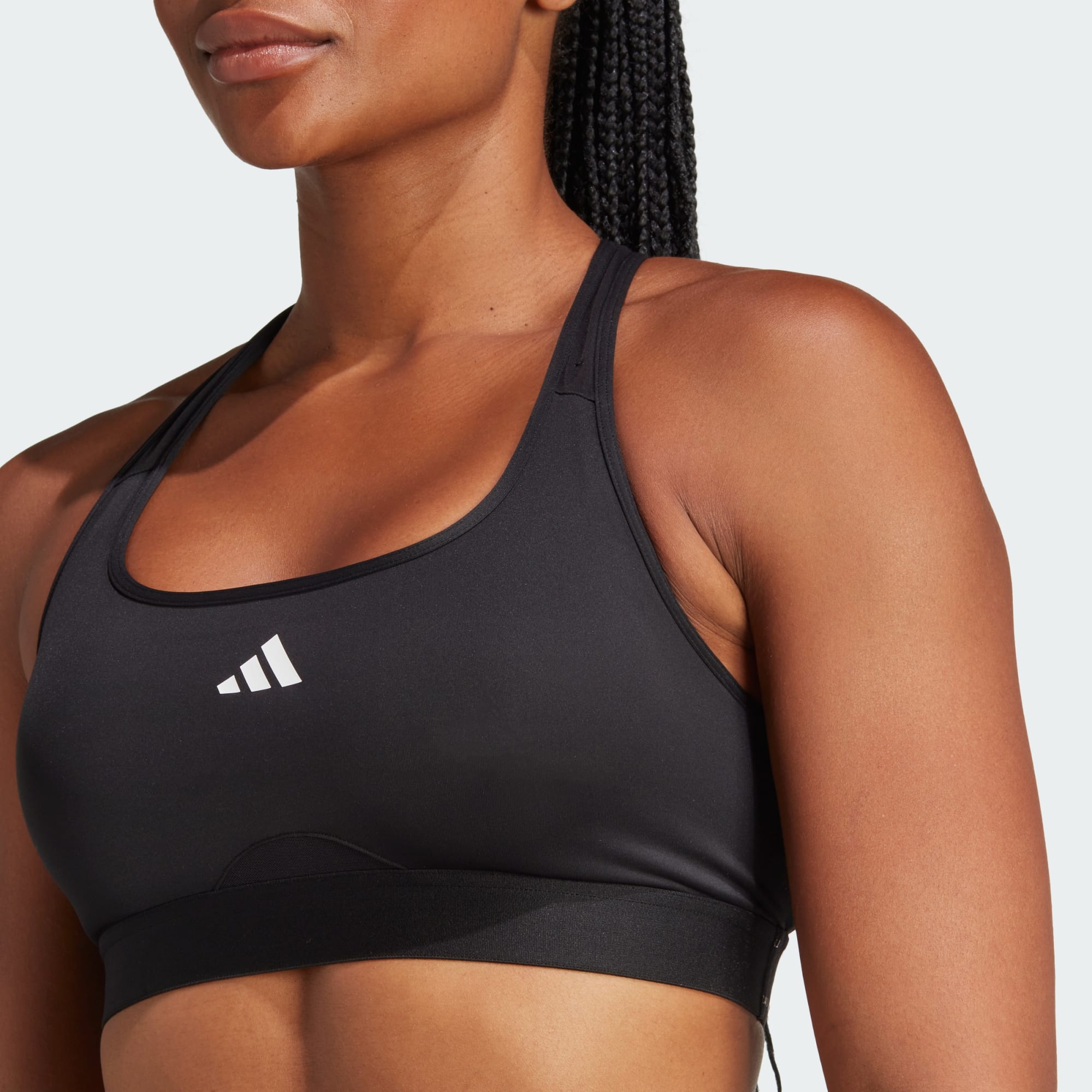 Adidas Women's Powerreact Training Medium-Support Black Bra