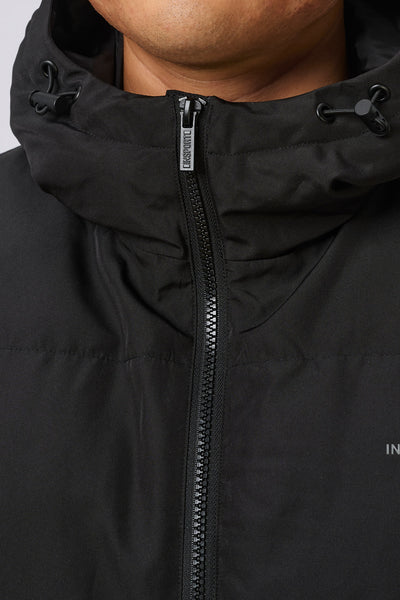 Insport Mens Hooded Puffer Jacket Black