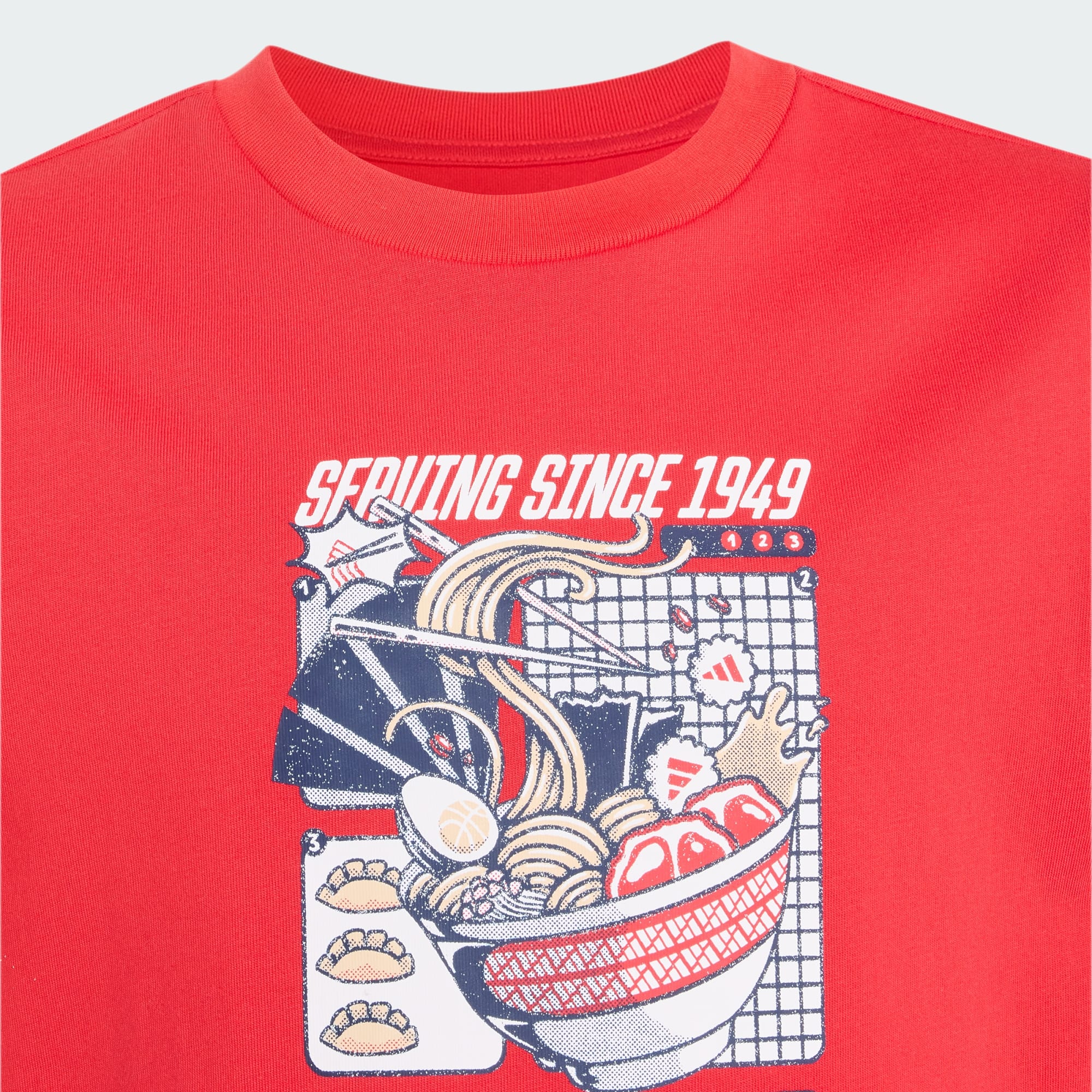 ADIDAS KID'S RAMEN GRAPHIC RED TEE