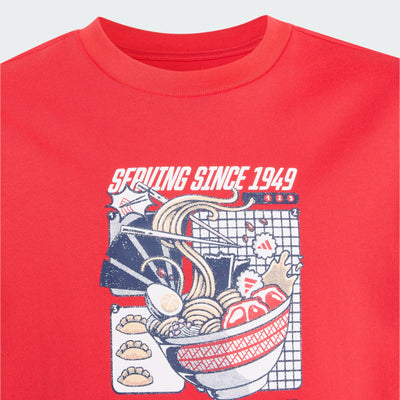 ADIDAS KID'S RAMEN GRAPHIC RED TEE