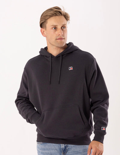RUSSELL MEN'S R LOGO CHARCOAL HOODIE