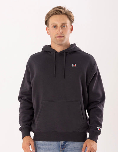 RUSSELL MEN'S R LOGO CHARCOAL HOODIE