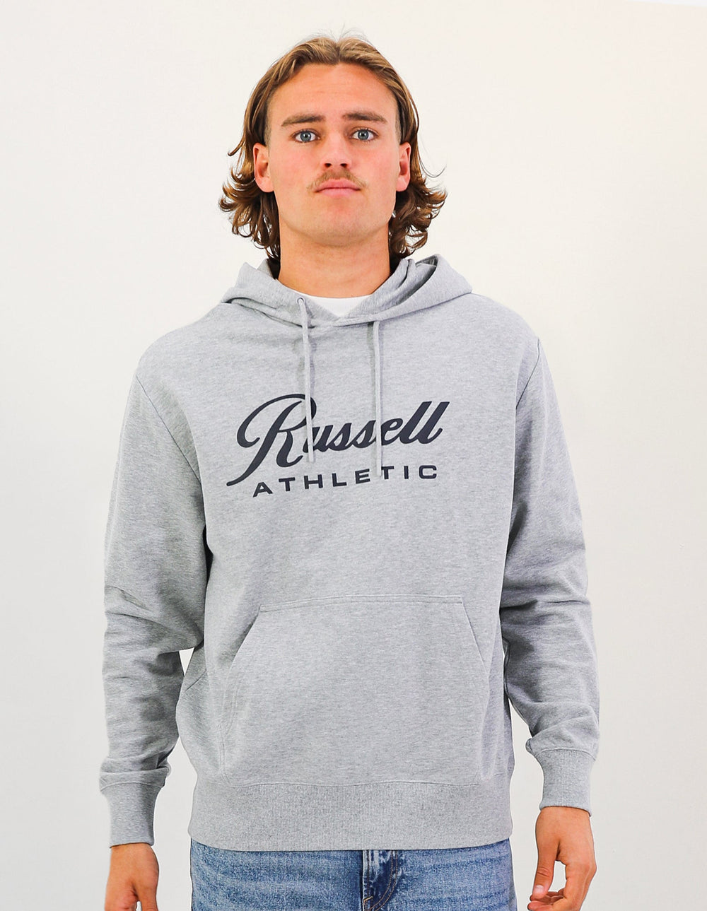 RUSSELL ATHLETIC MEN'S SCRIPT GREY HOODIE