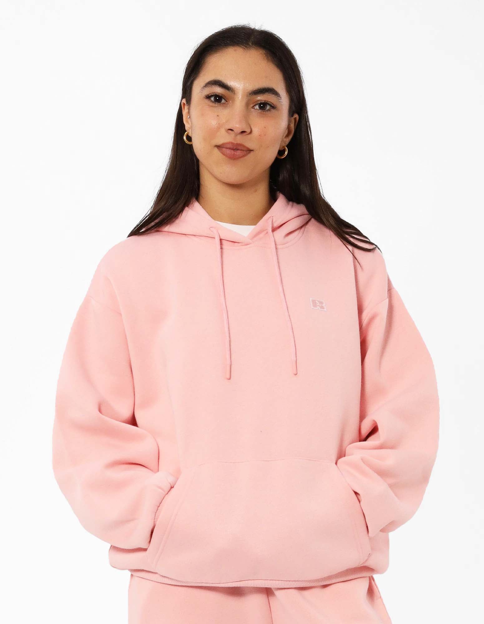 RUSSELL ATHLETIC WOMEN'S R LOGO PINK HOODIE