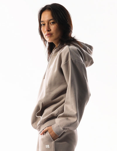 RUSSELL ATHLETIC WOMEN'S R LOGO BEIGE HOODIE