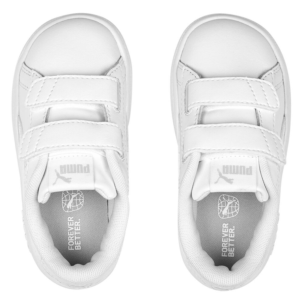 PUMA KID'S SMASH 3.0 TRIPLE WHITE SNEAKER SHOES