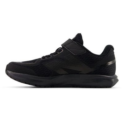 NEW BALANCE KID'S HOOK N' LOOP FLASH V7 TRIPLE BLACK RUNNING SHOES