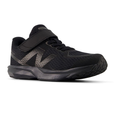 NEW BALANCE KID'S HOOK N' LOOP FLASH V7 TRIPLE BLACK RUNNING SHOES
