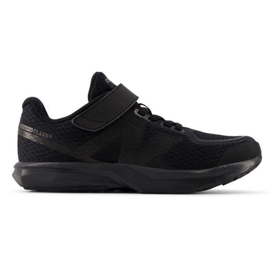 NEW BALANCE KID'S HOOK N' LOOP FLASH V7 TRIPLE BLACK RUNNING SHOES