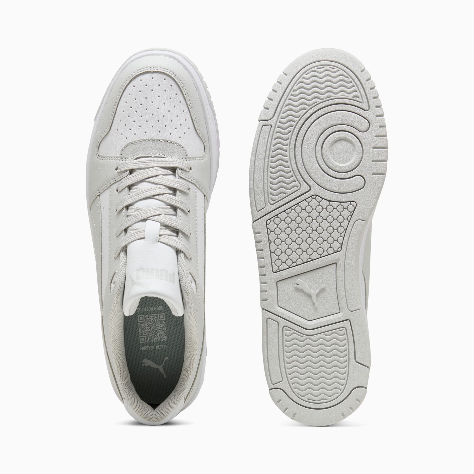 PUMA MEN'S REBOUND SLAM LO WHITE/GREY SNEAKER SHOES