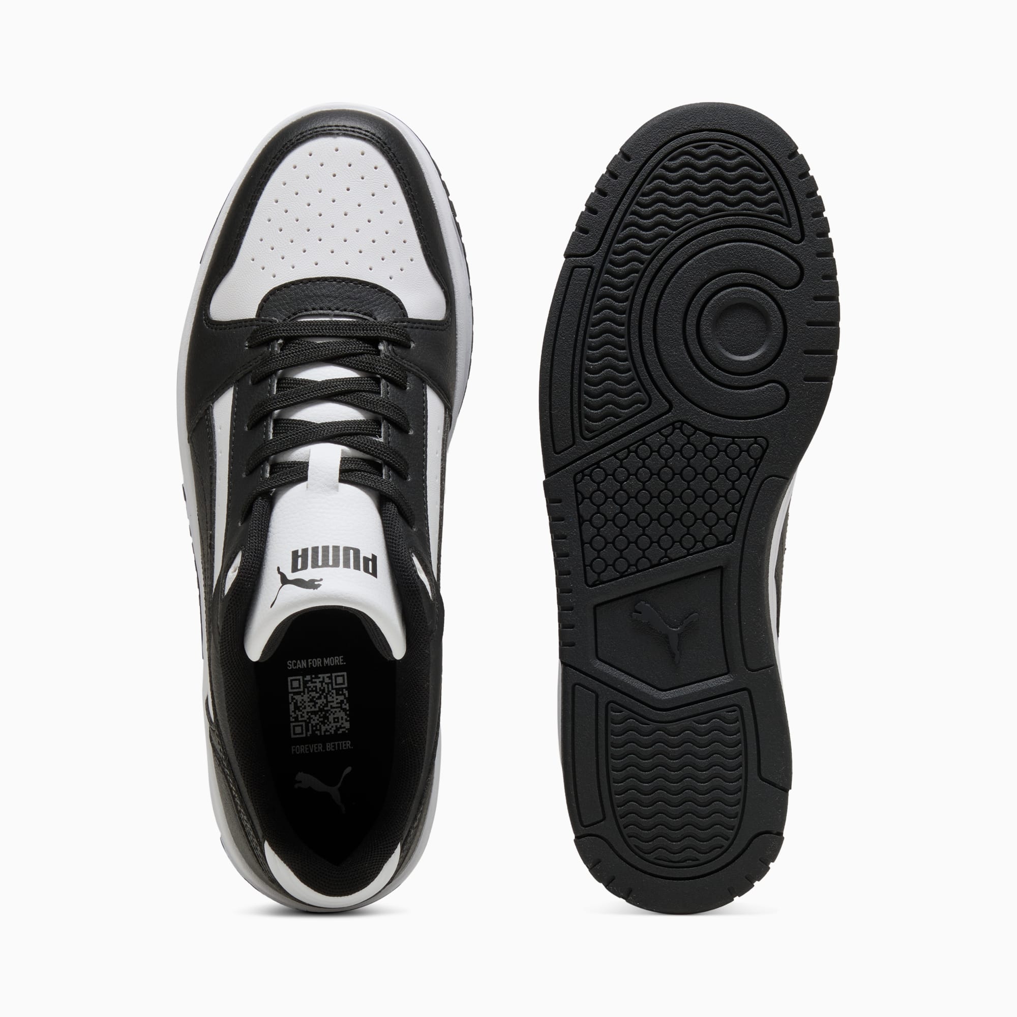 PUMA MEN'S REBOUND SLAM LO BLACK/WHITE SNEAKER SHOES