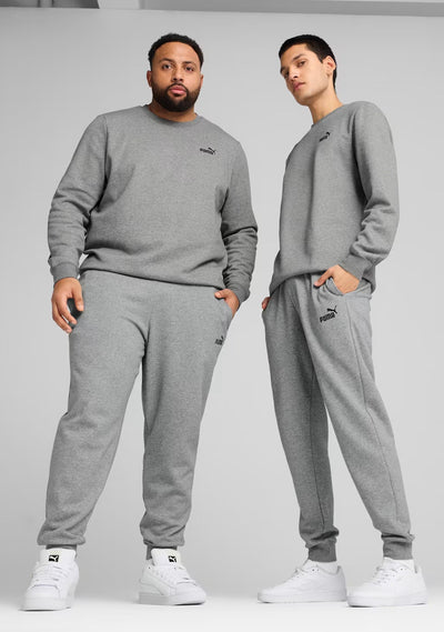 PUMA MEN'S ESSENTIALS NO. 1 LOGO FLEECE GREY TRACKPANTS