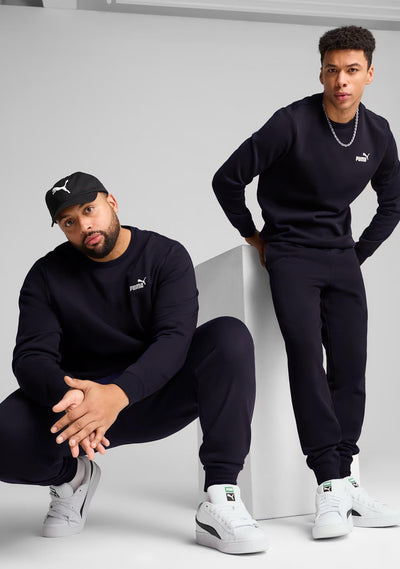 Puma Men's Essentials Logo Fleece Navy Trackpants