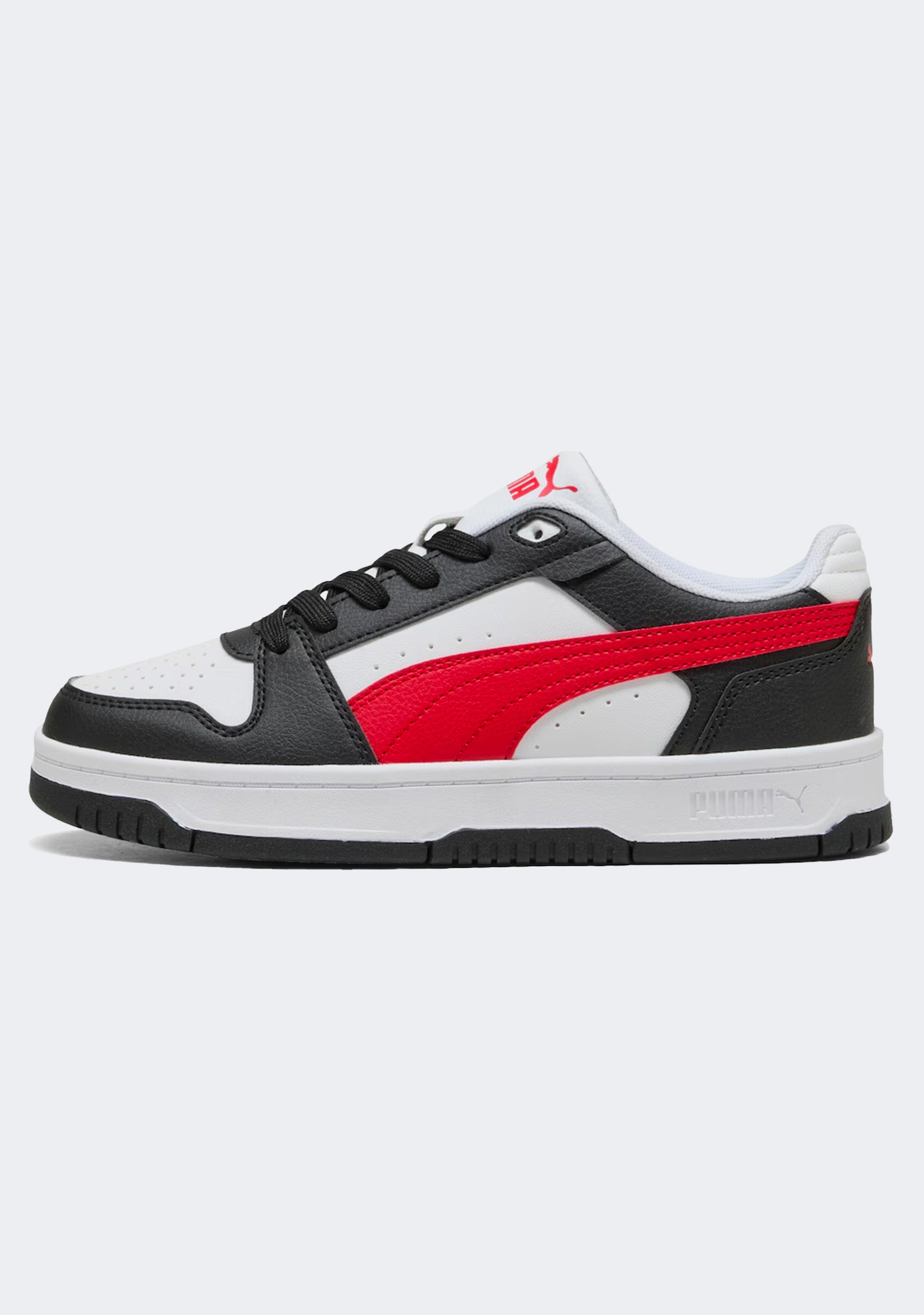 PUMA KID'S REBOUND SLAM LO BLACK/RED/WHITE SNEAKER SHOES