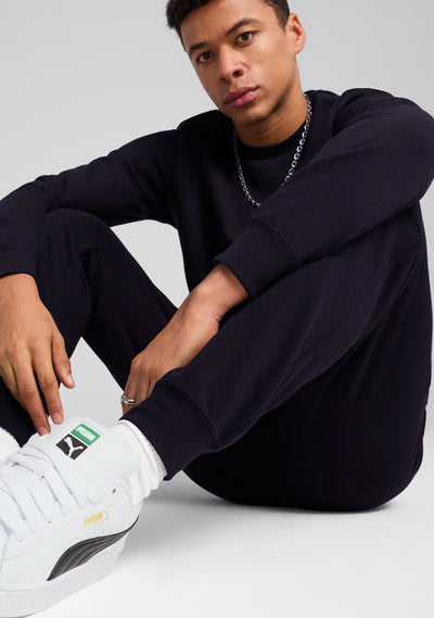 Puma Men's Essentials Logo Fleece Navy Trackpants