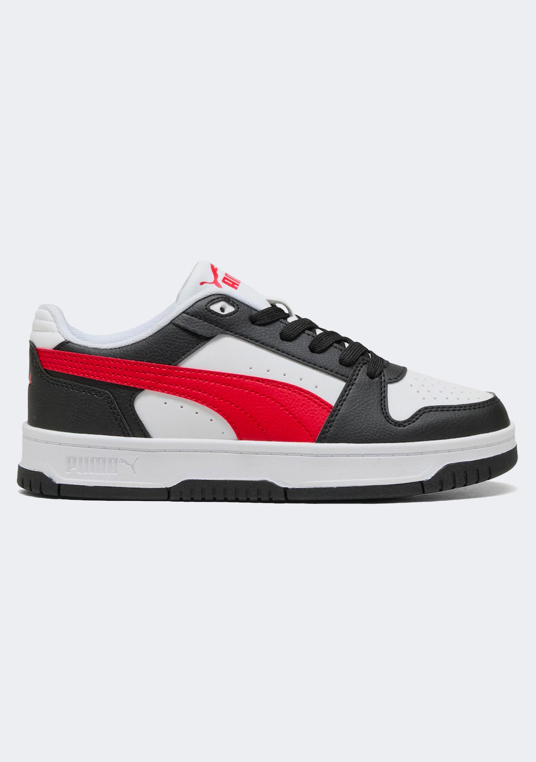 PUMA KID'S REBOUND SLAM LO BLACK/RED/WHITE SNEAKER SHOES