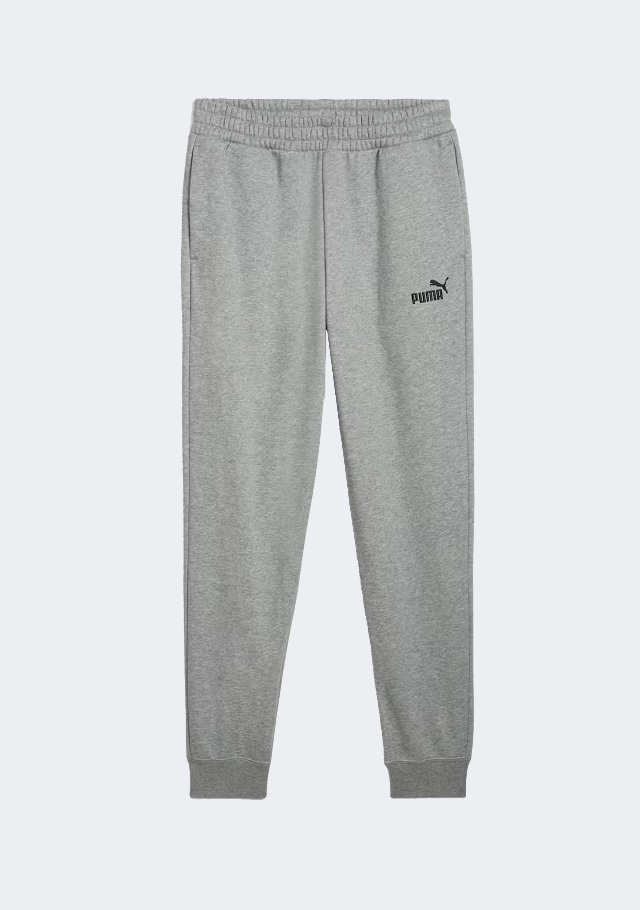 PUMA MEN'S ESSENTIALS NO. 1 LOGO FLEECE GREY TRACKPANTS