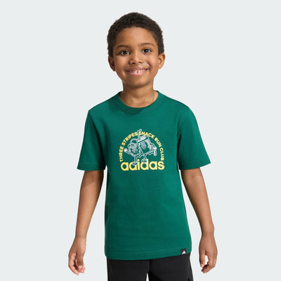 ADIDAS KID'S SNACKS GRAPHIC GREEN TEE