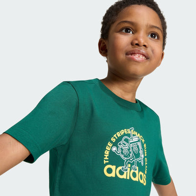 ADIDAS KID'S SNACKS GRAPHIC GREEN TEE