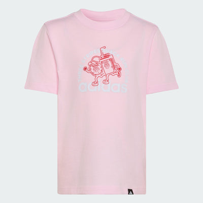 ADIDAS KID'S SNACKS GRAPHIC PINK TEE