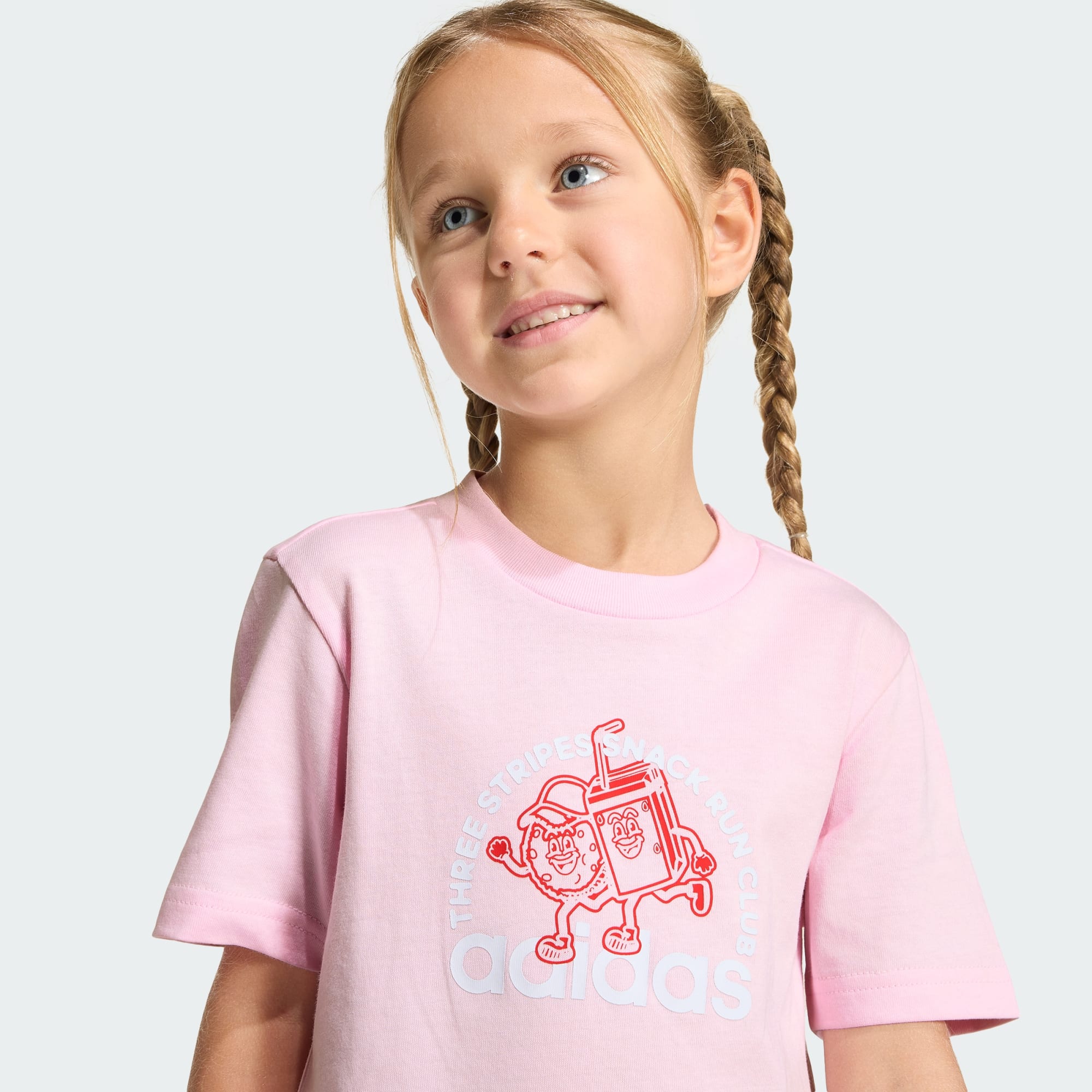 ADIDAS KID'S SNACKS GRAPHIC PINK TEE